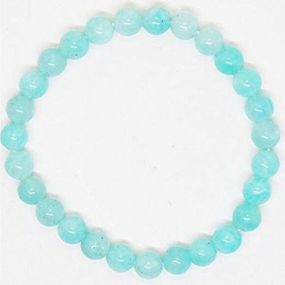 Amazonite Bracelet Handmade 6mm Grade AA Blue Amazonite Beads 7in" - Picture 2 of 5